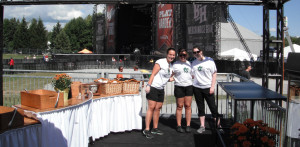 Shaws catering staff prepare for the concert at Burl's Creek