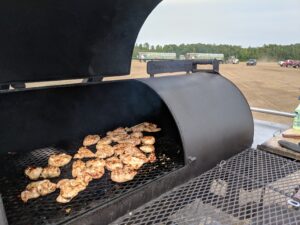 Grill full of chicken at the lunch for the Nursery Sod Growers Association of Ontario