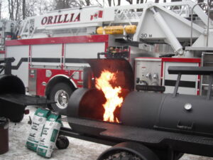 Shaws BBQ blazing before Orillia Fire Truck