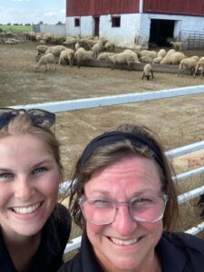 Terri Lynn and Carley visit the sheep