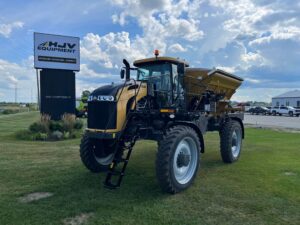 Large Rogator machine sits by the front entrance to HJV Equipment