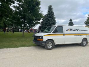 The HJV Equipment van at the company picnic