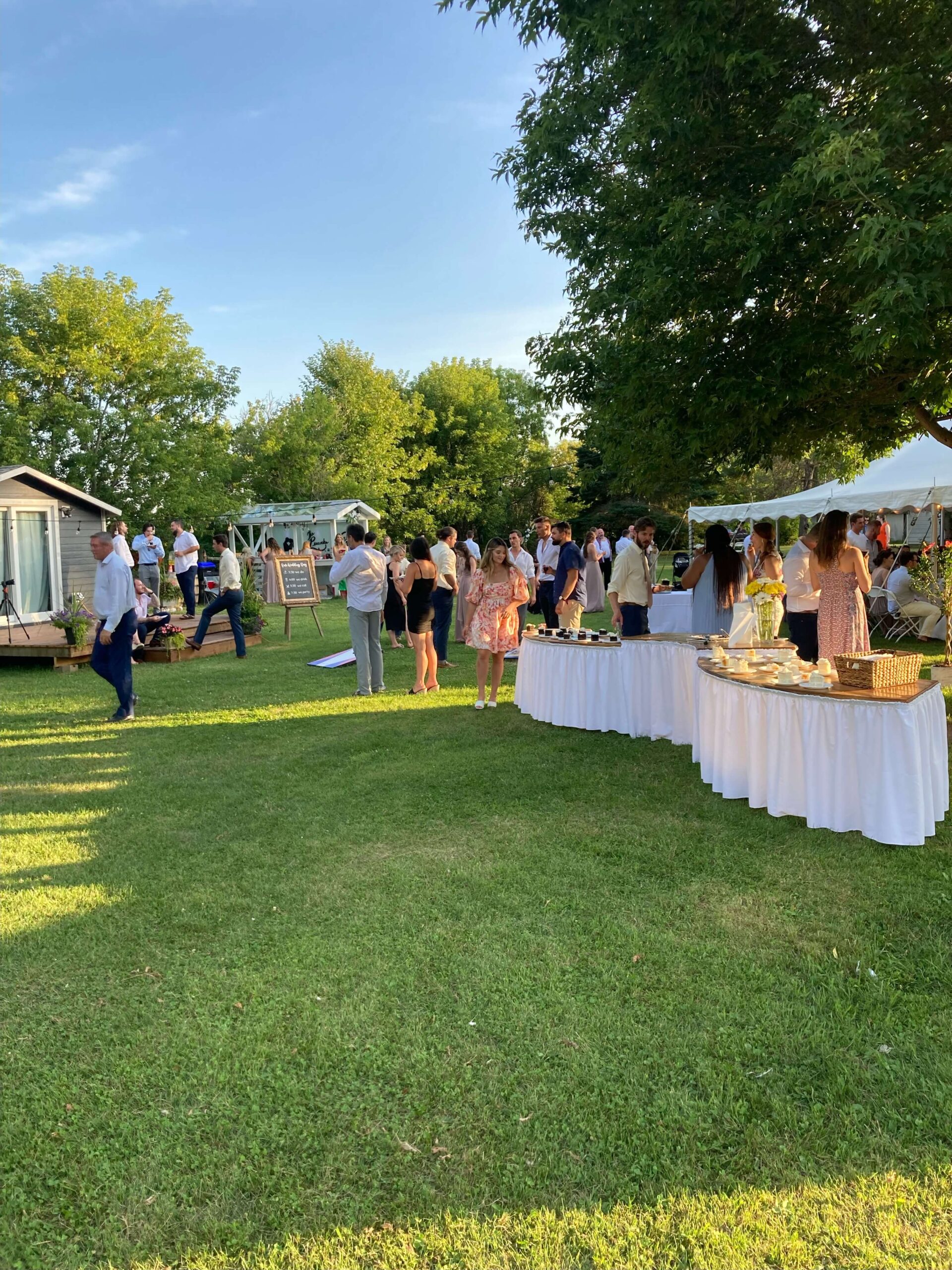Guests at this wedding near Washago were treated to a gorgeous buffet of prime rib, chicken and our special sides.