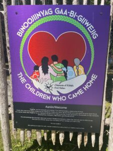 A reminder of the pain and suffering for the children who did return from Residential Schools, Indian Day Care and the 60's Scoop