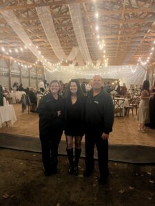 Terri-Lynn and Tom with wedding planner Karen Chistakos of Mountain Wedding Company