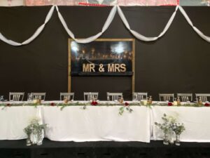 The head table celebrating Mr & Mrs Ferguson