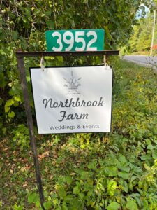 Sign for Northbrook Farm Wedding and Events