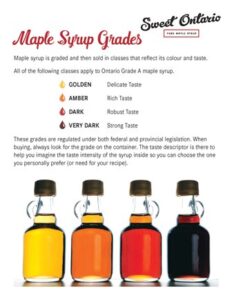 Grades of Maple Syrup in Ontario