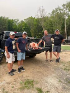Taking the pig off the truck - Shaws DIY pig roast