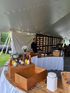 The team at Quayle's has made the reception tent so warm and inviting for guests.
