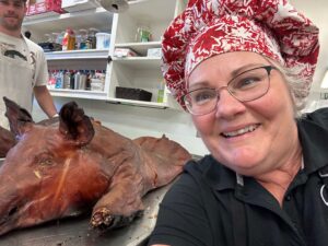 When you roast a pig to perfection you take a selfie!!